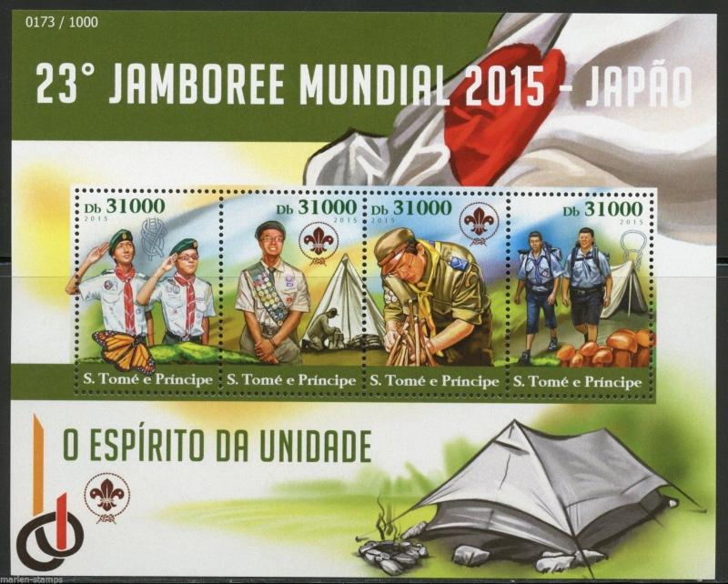 SAO TOME  2015  23th WORLD SCOUTING  JAMBOREE JAPAN  SHEET  MINT NH