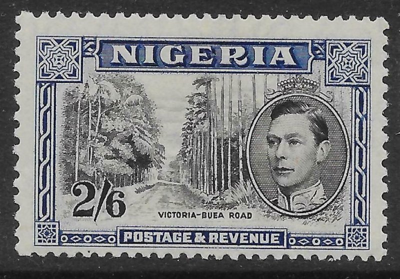 NIGERIA SG58 1938 2/6 BLACK & BLUE p13x11½ MTD MINT