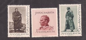 YUGOSLAVIA SC# 355-57  VF/MNH 1952