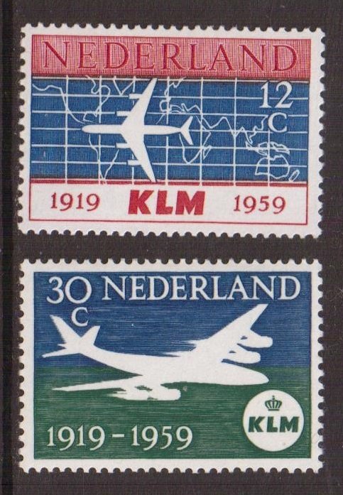 Netherlands  #381-382   MNH  1959  Dutch airline  KLM