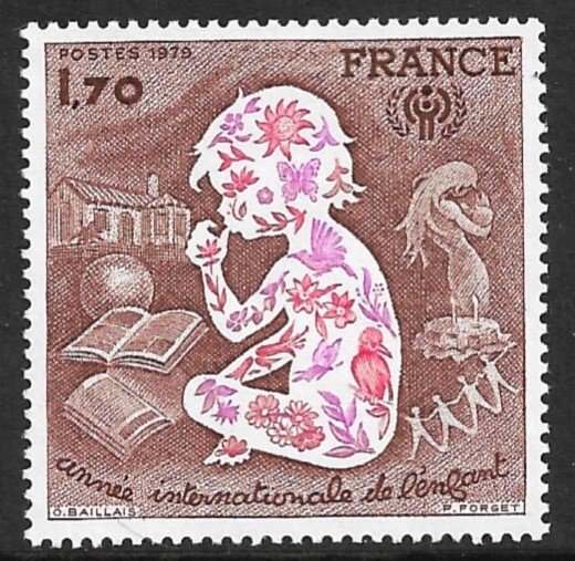 FRANCE 1979 Year of the Child Issue Sc 1624 MNH