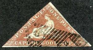 Cape of Good Hope SG2a 1d Deep Brick Red Paper Deeply Blued Cat £475