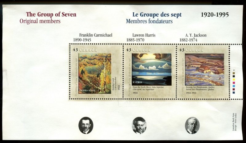 ?Group of Seven 3x 43 cents souvenir sheet used Canada