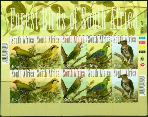 South Africa 2011 Forest Birds Mini Sheet V.F MNH