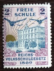 NICE POSTER STAMP! germany austria reklamemarke free school bird crow J37