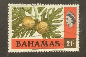 Bahamas 1976  Scott 399 used - 21c, Queen Elizabeth II & Breadfruit