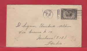 C2 Air mail to ITALY surface mail with receiver and cinderella, Canada cover