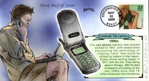 #3191o Cellular Phones Artist Proof Bevil FDC