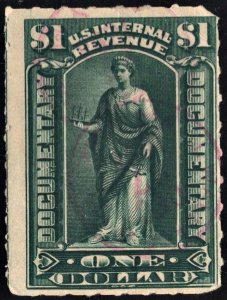 R173 $1.00 Documentary Stamp (1898) Used