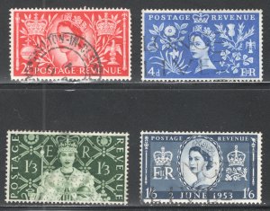 Great Britain #313-316  VF, Used,   CV $5.95 ......   2480392