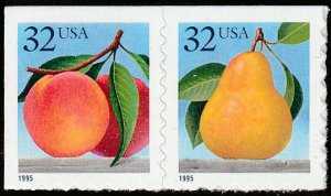 # 2493-2494 MINT NEVER HINGED ( MNH ) PEACH & PEAR