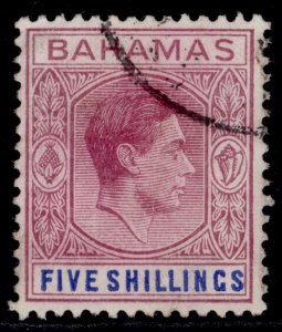 BAHAMAS GVI SG156e, 5s red-purple & deep bright blue, FINE USED. Cat £26.