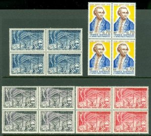 EDW1949SELL : FSAT 1957-76 Scott #8-10, 66 Blocks of 4 Very Fine, MNH. Cat $102.