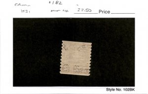 Canada, Postage Stamp, #182 Mint NH, 1931 King George (AB)