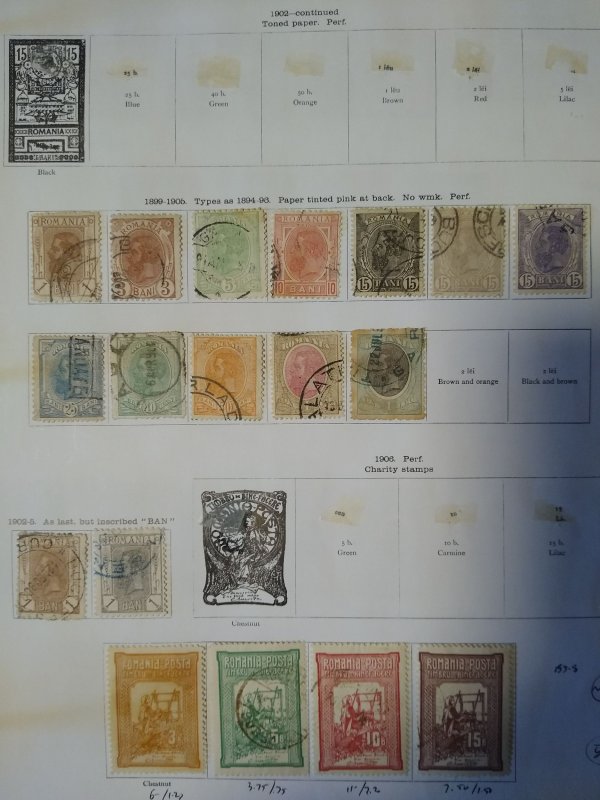 collection on pages Romania 1872-1914 CV $582