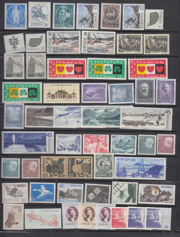 J30307, 1970-1 various sweden mh sets and singles lot #