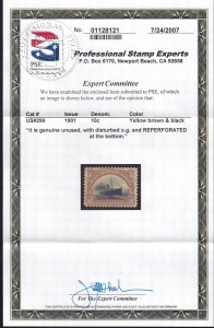 US #299 Mint OGnh, Single,  With Cert.