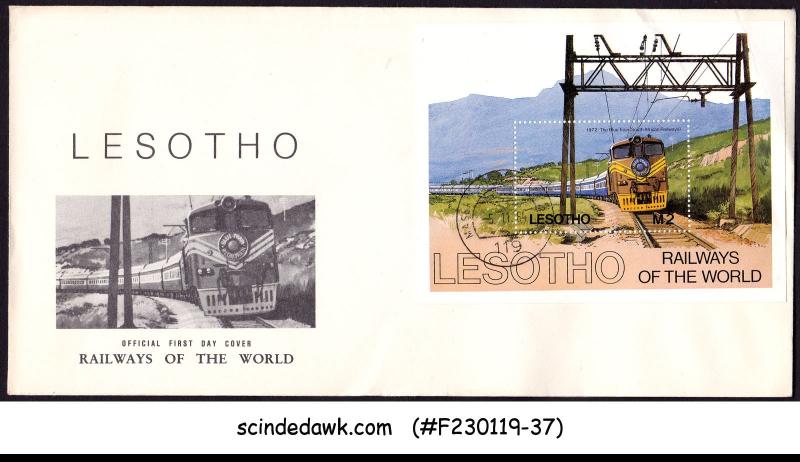 LESOTHO - 1984 RAILWAYS OF THE WORLD - M/S FDC