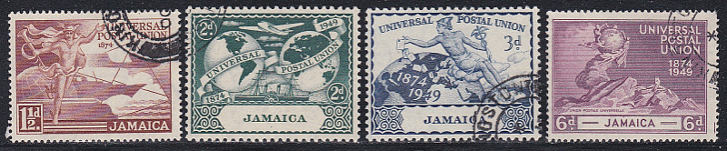 Jamaica #142-45 F-VF Used UPU 1949