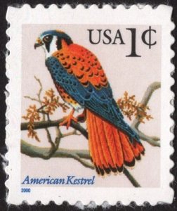 SC#3031A 1¢ American Kestrel Single (2000) SA