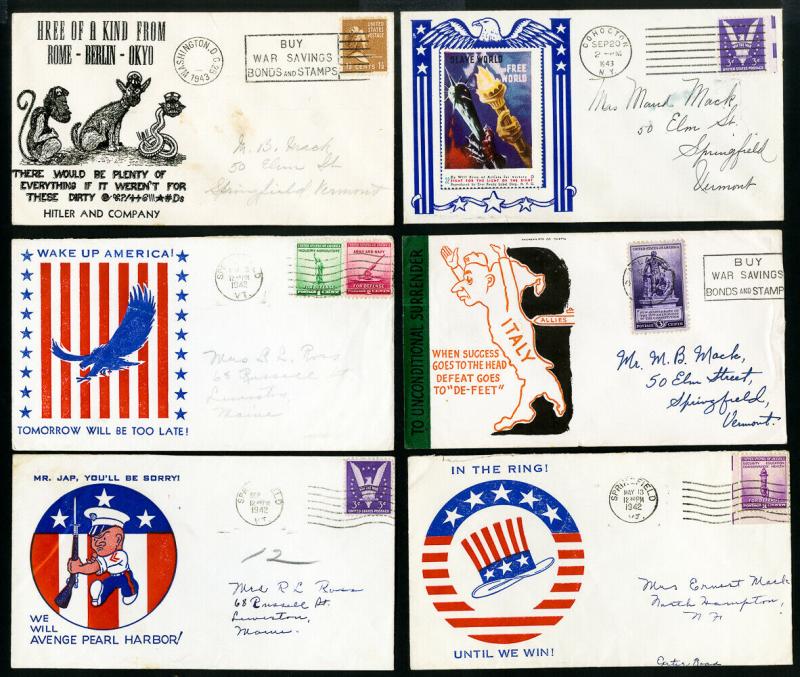 US Collection of 50 WWII Stamp Covers