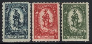 Liechtenstein 1920 Madonna & Child Set Sc# 47-49 NH