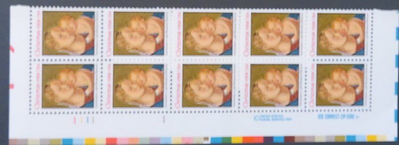 2578 (29c) Christmas Madonna & Child, Plate Block (10)