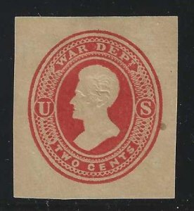 US WO33 VERMILLION ON MANILA   CUT SQUARE UNUSED - PSE CERT