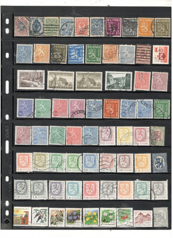 FINLAND COLLECTION ON STOCK SHEET MINT/USED