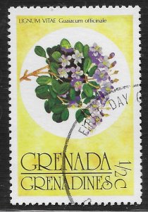 Grenada - Grenadines #145 1/2c Flowers - Lignum Vitae ~ Used