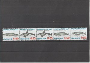 Greenland  Scott#  306a  Used Pane  (1996 Whales)