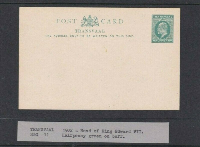 TRANSVAAL POSTAL STATIONARY 1902 1/2D GREEN UNUSED