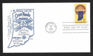 UNITED STATES FDC 5¢ Indiana 1966 Artopages Calumet SC 1st