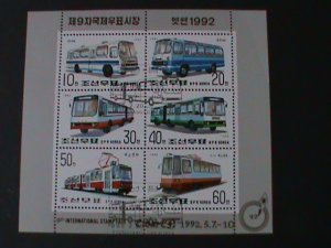 ​KOREA-1992 SC# 3072a   9TH INTEL. STAMP SHOW-CITY TRANSPORT-BUSES S/S-VF