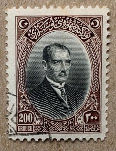 Turkey 1926 200g Mustafa Kemal Pasha, used. Scott 647, CV $12.00.  Isfila 1171