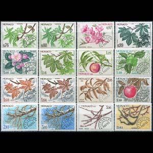 MONACO 1980 - Scott# 1205-20 Trees in Seasons Set of 16 NH