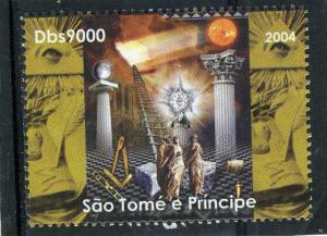 SAO TOME & PRINCIPE 2004 FREEMASONRY Set 1v Perforated Mint (NH) #2