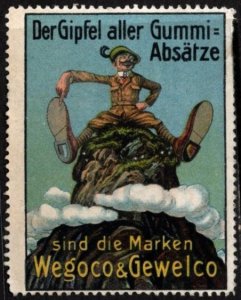 Vintage Germany Poster Stamp Pinnacle Of Rubber Heels Brands Wegoco & Gewelco
