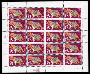 Sc # 2876 Chinese New Year Year of the Boar 29¢ full sheet of 20 MNH 