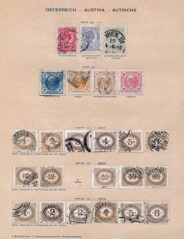 AUSTRIA 1850s/1910 Imperf Dues Officials Used Collection(120+Items) JJ787