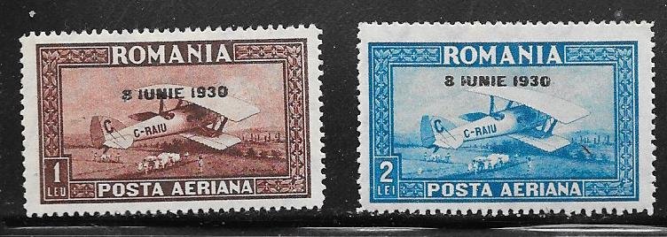 Romania #C7-C8   (MH) CV $16.00