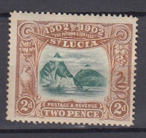 J39650 JL stamps 1902 st lucia part mhr #49 view wmk sideways
