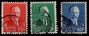 LITHUANIA Scott 283-285 Used 1934 set