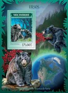 Mozambique 2014 Bears on Stamps   Stamp Souvenir Sheet 13A-1488