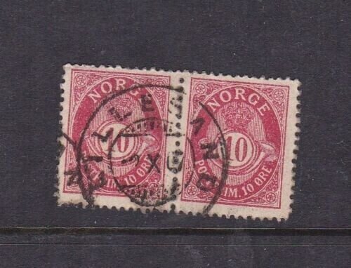 Norway Postmark Lillesand 1907 Definitive 10 ore pair VGC