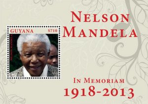 Guyana - 2013 - President Nelson Mandela In Memoriam - Souvenir Sheet - MNH