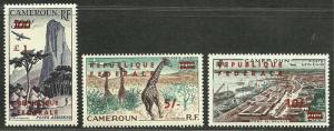 CAMEROON 1962 Very Fine MH Overprinted Stamps Sc# C38-C40  SG# 295-7 Mi # 341-3