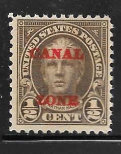 Canal Zone 70: 0.5c Nathan Hale, overprint, single, MNH, VF