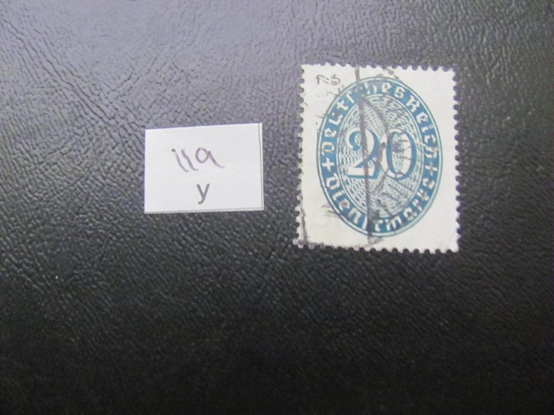 GERMANY 1927-33 USED MI.  119Y  SIDEWAYS WM OFFICIAL XF 100 EUROS (128)