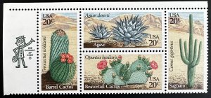 US #1945a (#1942-1945) MNH F/VF Zip Block of 4 - Desert Cactus 1981 [PB138]